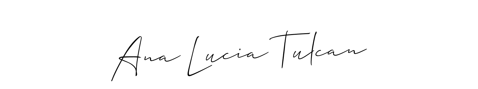 Make a beautiful signature design for name Ana Lucia Tulcan. With this signature (Allison_Script) style, you can create a handwritten signature for free. Ana Lucia Tulcan signature style 2 images and pictures png