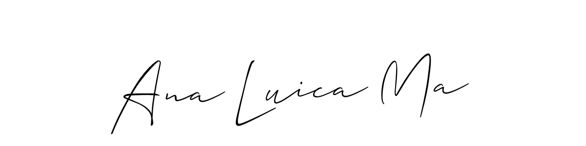 Make a beautiful signature design for name Ana Luica Ma. With this signature (Allison_Script) style, you can create a handwritten signature for free. Ana Luica Ma signature style 2 images and pictures png