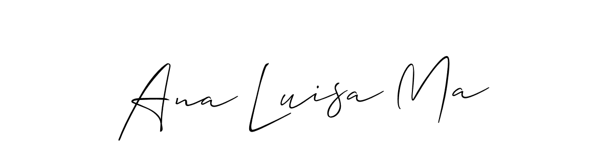 if you are searching for the best signature style for your name Ana Luisa Ma. so please give up your signature search. here we have designed multiple signature styles  using Allison_Script. Ana Luisa Ma signature style 2 images and pictures png