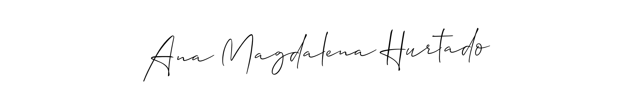 Make a short Ana Magdalena Hurtado signature style. Manage your documents anywhere anytime using Allison_Script. Create and add eSignatures, submit forms, share and send files easily. Ana Magdalena Hurtado signature style 2 images and pictures png