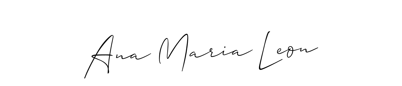 Make a short Ana Maria Leon signature style. Manage your documents anywhere anytime using Allison_Script. Create and add eSignatures, submit forms, share and send files easily. Ana Maria Leon signature style 2 images and pictures png