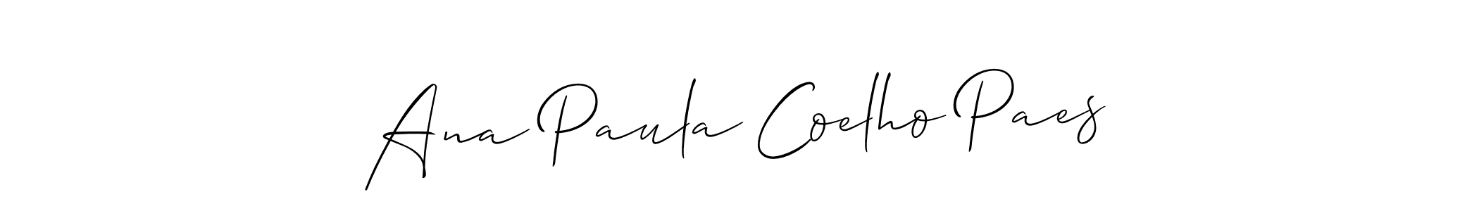 Ana Paula Coelho Paes stylish signature style. Best Handwritten Sign (Allison_Script) for my name. Handwritten Signature Collection Ideas for my name Ana Paula Coelho Paes. Ana Paula Coelho Paes signature style 2 images and pictures png