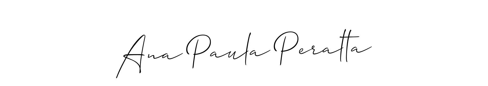 The best way (Allison_Script) to make a short signature is to pick only two or three words in your name. The name Ana Paula Peralta include a total of six letters. For converting this name. Ana Paula Peralta signature style 2 images and pictures png