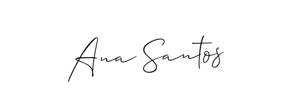 You should practise on your own different ways (Allison_Script) to write your name (Ana Santos) in signature. don't let someone else do it for you. Ana Santos signature style 2 images and pictures png