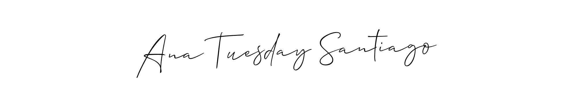 Also You can easily find your signature by using the search form. We will create Ana Tuesday Santiago name handwritten signature images for you free of cost using Allison_Script sign style. Ana Tuesday Santiago signature style 2 images and pictures png