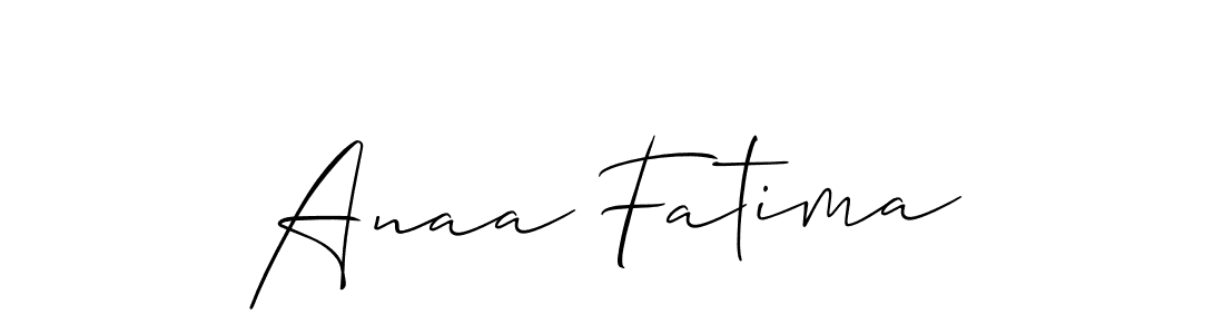 Design your own signature with our free online signature maker. With this signature software, you can create a handwritten (Allison_Script) signature for name Anaa Fatima. Anaa Fatima signature style 2 images and pictures png