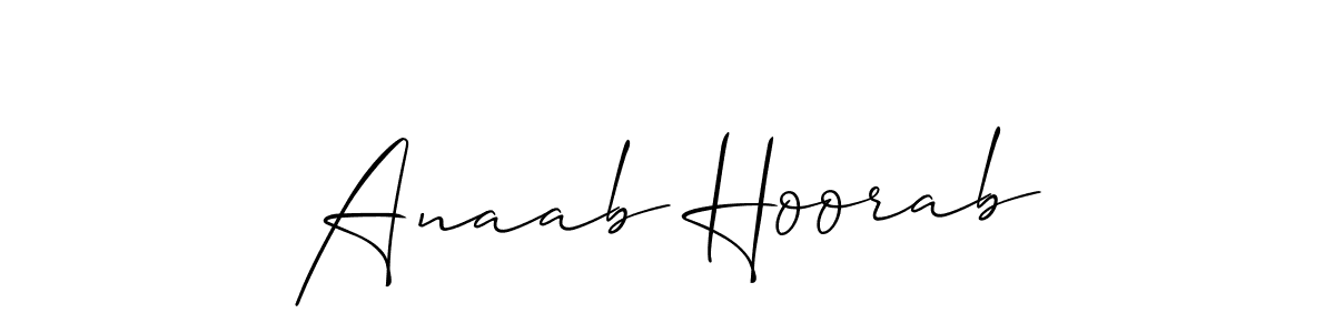 Anaab Hoorab stylish signature style. Best Handwritten Sign (Allison_Script) for my name. Handwritten Signature Collection Ideas for my name Anaab Hoorab. Anaab Hoorab signature style 2 images and pictures png