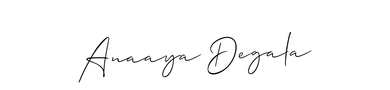 Design your own signature with our free online signature maker. With this signature software, you can create a handwritten (Allison_Script) signature for name Anaaya Degala. Anaaya Degala signature style 2 images and pictures png
