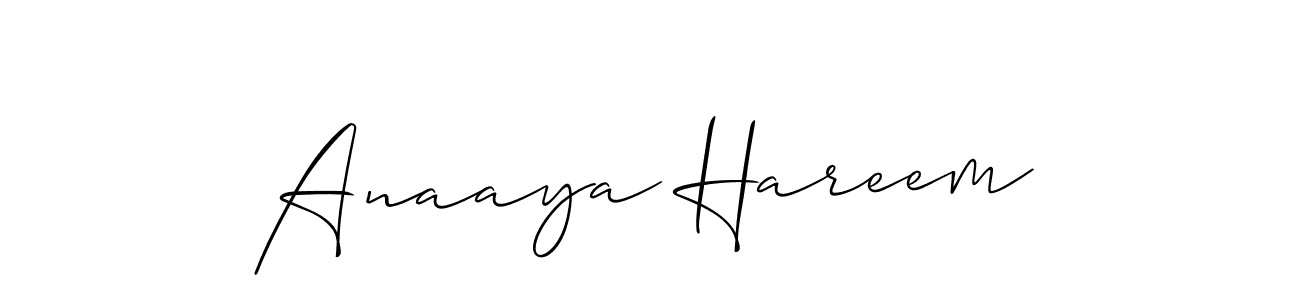 Make a beautiful signature design for name Anaaya Hareem. With this signature (Allison_Script) style, you can create a handwritten signature for free. Anaaya Hareem signature style 2 images and pictures png