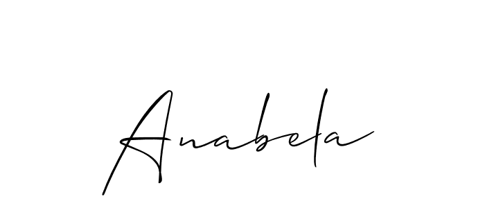 Use a signature maker to create a handwritten signature online. With this signature software, you can design (Allison_Script) your own signature for name Anabela. Anabela signature style 2 images and pictures png
