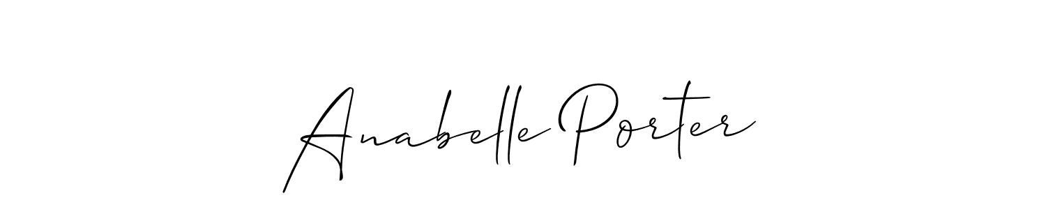 The best way (Allison_Script) to make a short signature is to pick only two or three words in your name. The name Anabelle Porter include a total of six letters. For converting this name. Anabelle Porter signature style 2 images and pictures png