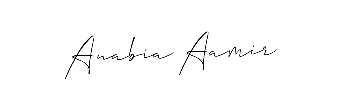 How to Draw Anabia Aamir signature style? Allison_Script is a latest design signature styles for name Anabia Aamir. Anabia Aamir signature style 2 images and pictures png