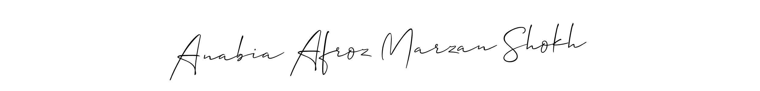 Use a signature maker to create a handwritten signature online. With this signature software, you can design (Allison_Script) your own signature for name Anabia Afroz Marzan Shokh. Anabia Afroz Marzan Shokh signature style 2 images and pictures png