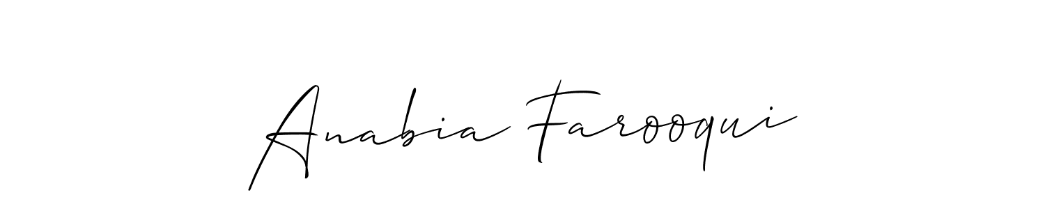 How to Draw Anabia Farooqui signature style? Allison_Script is a latest design signature styles for name Anabia Farooqui. Anabia Farooqui signature style 2 images and pictures png