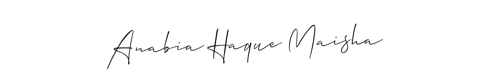 How to make Anabia Haque Maisha name signature. Use Allison_Script style for creating short signs online. This is the latest handwritten sign. Anabia Haque Maisha signature style 2 images and pictures png