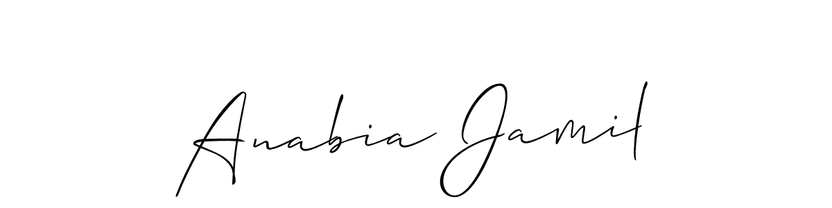 How to make Anabia Jamil name signature. Use Allison_Script style for creating short signs online. This is the latest handwritten sign. Anabia Jamil signature style 2 images and pictures png