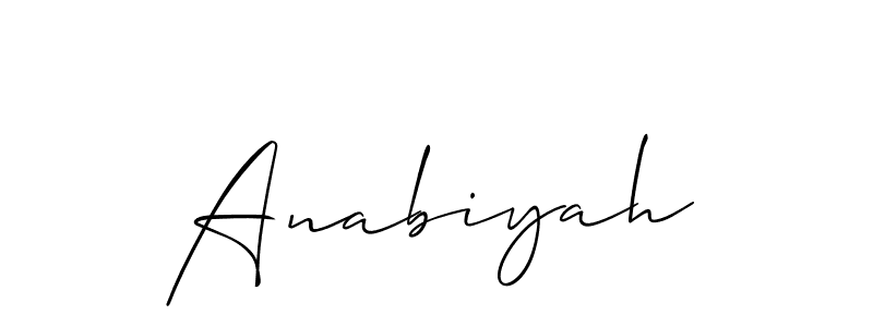 Use a signature maker to create a handwritten signature online. With this signature software, you can design (Allison_Script) your own signature for name Anabiyah. Anabiyah signature style 2 images and pictures png