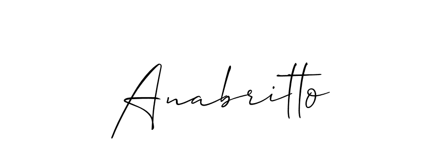 Also You can easily find your signature by using the search form. We will create Anabritto name handwritten signature images for you free of cost using Allison_Script sign style. Anabritto signature style 2 images and pictures png