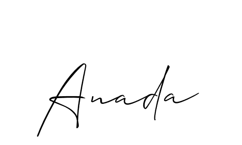 It looks lik you need a new signature style for name Anada. Design unique handwritten (Allison_Script) signature with our free signature maker in just a few clicks. Anada signature style 2 images and pictures png