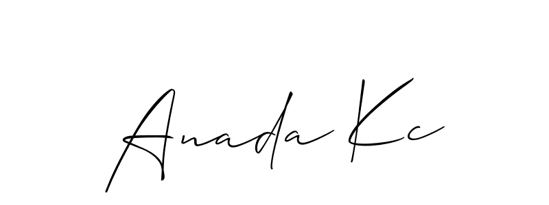 Also we have Anada Kc name is the best signature style. Create professional handwritten signature collection using Allison_Script autograph style. Anada Kc signature style 2 images and pictures png