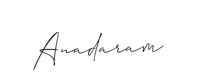 How to make Anadaram signature? Allison_Script is a professional autograph style. Create handwritten signature for Anadaram name. Anadaram signature style 2 images and pictures png