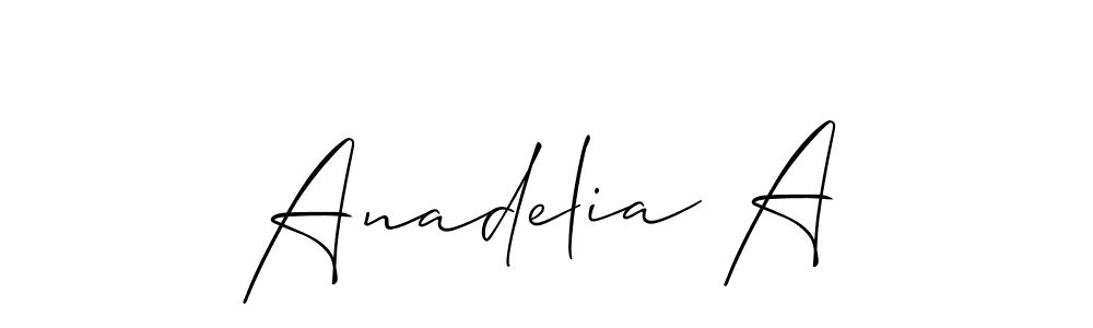 Also we have Anadelia A name is the best signature style. Create professional handwritten signature collection using Allison_Script autograph style. Anadelia A signature style 2 images and pictures png