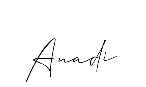 Design your own signature with our free online signature maker. With this signature software, you can create a handwritten (Allison_Script) signature for name Anadi. Anadi signature style 2 images and pictures png