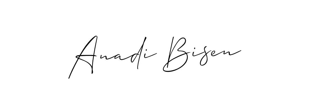 Make a short Anadi Bisen signature style. Manage your documents anywhere anytime using Allison_Script. Create and add eSignatures, submit forms, share and send files easily. Anadi Bisen signature style 2 images and pictures png