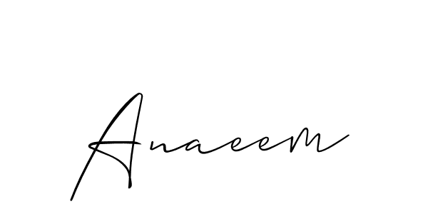 It looks lik you need a new signature style for name Anaeem. Design unique handwritten (Allison_Script) signature with our free signature maker in just a few clicks. Anaeem signature style 2 images and pictures png