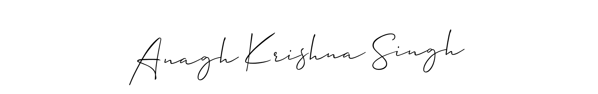 The best way (Allison_Script) to make a short signature is to pick only two or three words in your name. The name Anagh Krishna Singh include a total of six letters. For converting this name. Anagh Krishna Singh signature style 2 images and pictures png