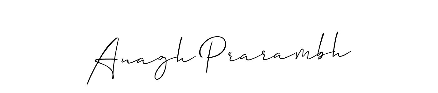 The best way (Allison_Script) to make a short signature is to pick only two or three words in your name. The name Anagh Prarambh include a total of six letters. For converting this name. Anagh Prarambh signature style 2 images and pictures png