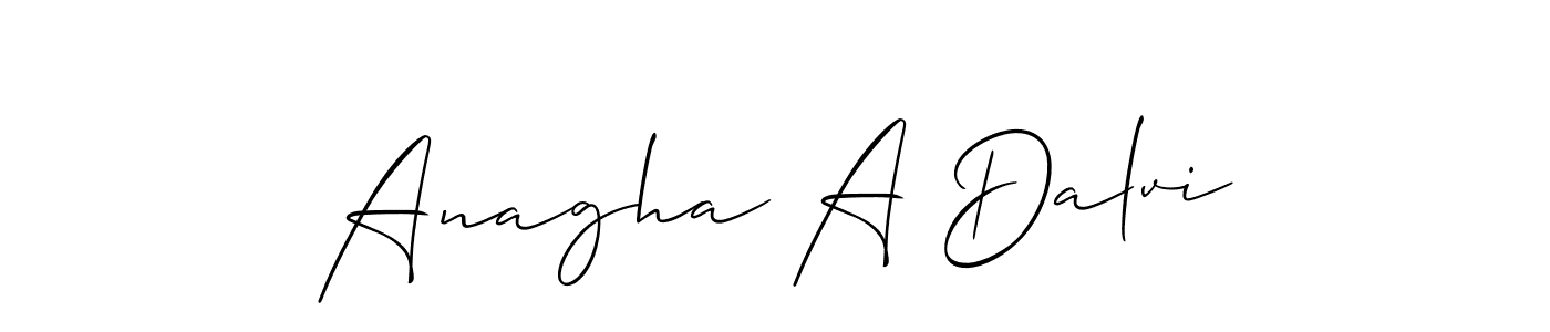 Design your own signature with our free online signature maker. With this signature software, you can create a handwritten (Allison_Script) signature for name Anagha A Dalvi. Anagha A Dalvi signature style 2 images and pictures png