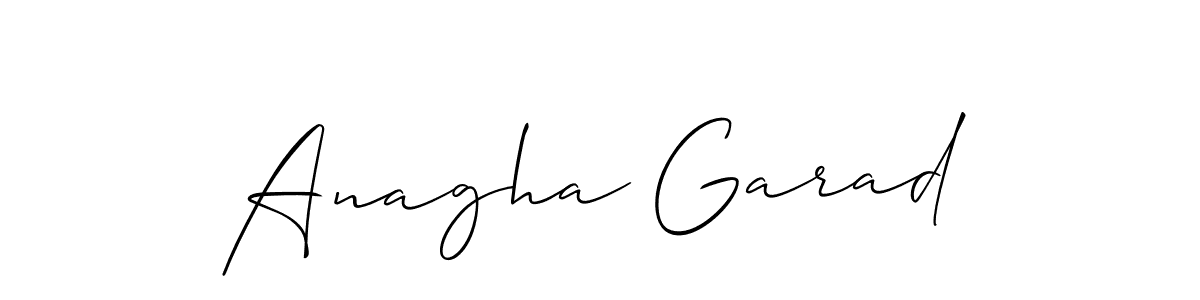 Use a signature maker to create a handwritten signature online. With this signature software, you can design (Allison_Script) your own signature for name Anagha Garad. Anagha Garad signature style 2 images and pictures png