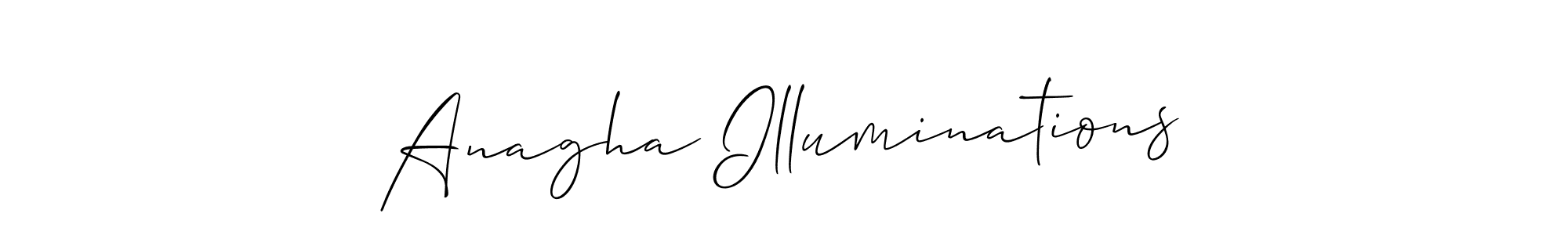 if you are searching for the best signature style for your name Anagha Illuminations. so please give up your signature search. here we have designed multiple signature styles  using Allison_Script. Anagha Illuminations signature style 2 images and pictures png