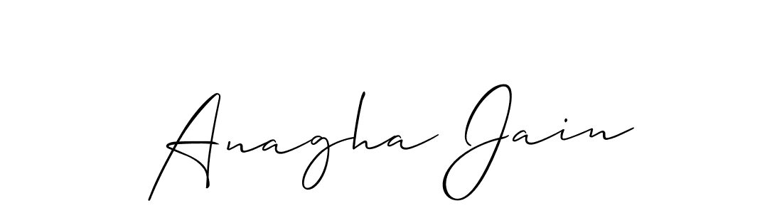 Use a signature maker to create a handwritten signature online. With this signature software, you can design (Allison_Script) your own signature for name Anagha Jain. Anagha Jain signature style 2 images and pictures png