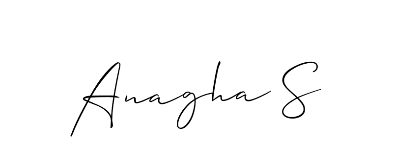 Similarly Allison_Script is the best handwritten signature design. Signature creator online .You can use it as an online autograph creator for name Anagha S. Anagha S signature style 2 images and pictures png