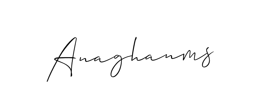 The best way (Allison_Script) to make a short signature is to pick only two or three words in your name. The name Anaghanms include a total of six letters. For converting this name. Anaghanms signature style 2 images and pictures png