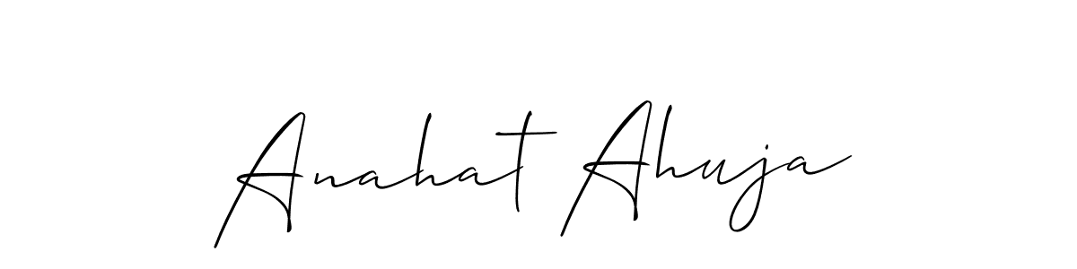 You should practise on your own different ways (Allison_Script) to write your name (Anahat Ahuja) in signature. don't let someone else do it for you. Anahat Ahuja signature style 2 images and pictures png