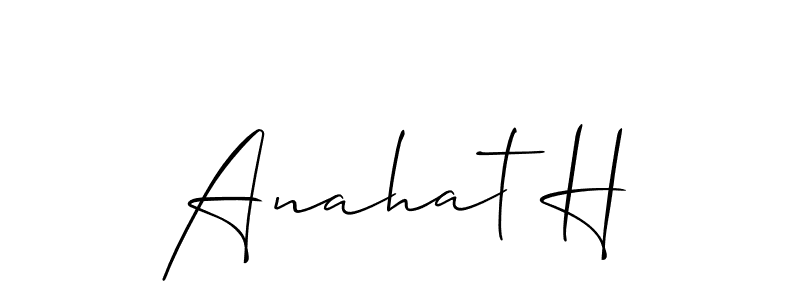 You can use this online signature creator to create a handwritten signature for the name Anahat H. This is the best online autograph maker. Anahat H signature style 2 images and pictures png