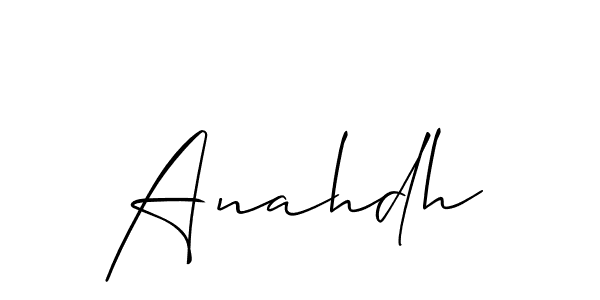 Design your own signature with our free online signature maker. With this signature software, you can create a handwritten (Allison_Script) signature for name Anahdh. Anahdh signature style 2 images and pictures png