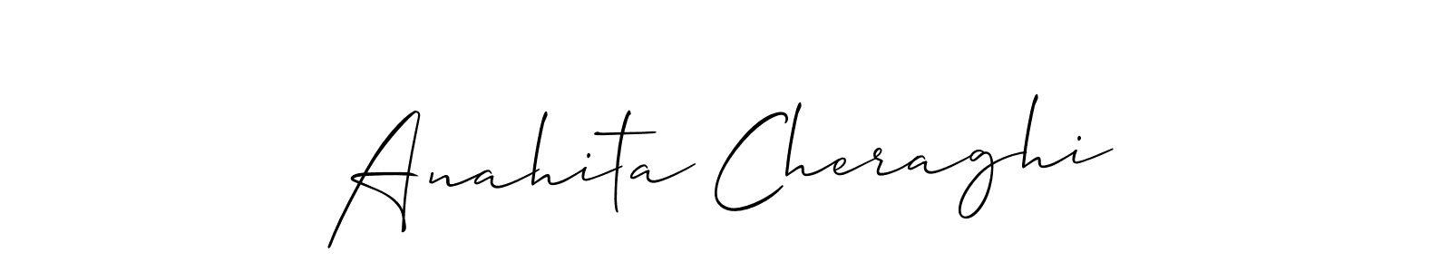 Allison_Script is a professional signature style that is perfect for those who want to add a touch of class to their signature. It is also a great choice for those who want to make their signature more unique. Get Anahita Cheraghi name to fancy signature for free. Anahita Cheraghi signature style 2 images and pictures png