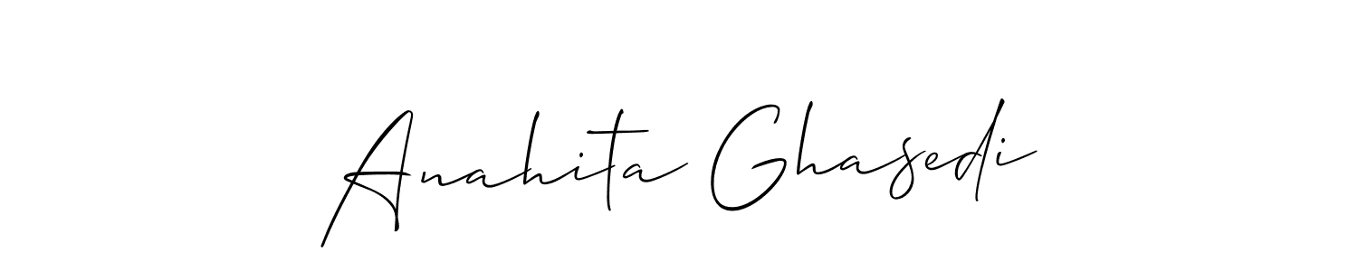 The best way (Allison_Script) to make a short signature is to pick only two or three words in your name. The name Anahita Ghasedi include a total of six letters. For converting this name. Anahita Ghasedi signature style 2 images and pictures png