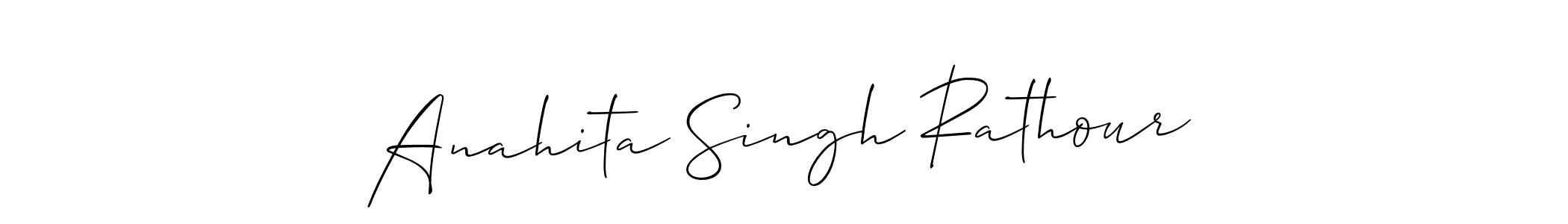 Design your own signature with our free online signature maker. With this signature software, you can create a handwritten (Allison_Script) signature for name Anahita Singh Rathour. Anahita Singh Rathour signature style 2 images and pictures png