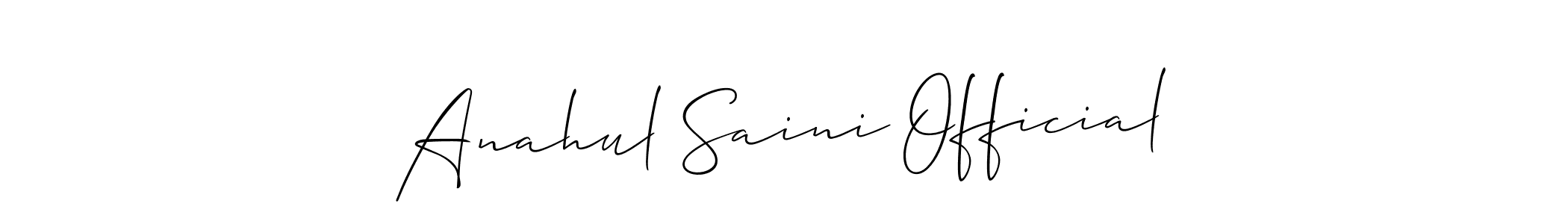 The best way (Allison_Script) to make a short signature is to pick only two or three words in your name. The name Anahul Saini Official include a total of six letters. For converting this name. Anahul Saini Official signature style 2 images and pictures png