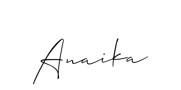 Design your own signature with our free online signature maker. With this signature software, you can create a handwritten (Allison_Script) signature for name Anaika. Anaika signature style 2 images and pictures png