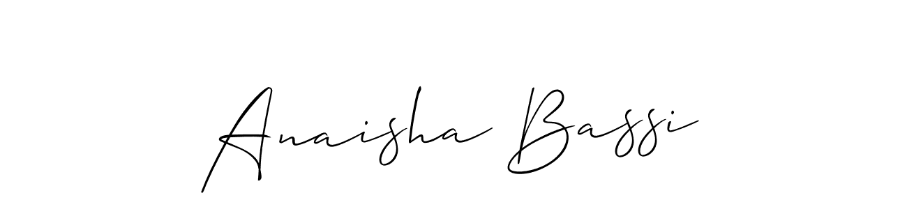 It looks lik you need a new signature style for name Anaisha Bassi. Design unique handwritten (Allison_Script) signature with our free signature maker in just a few clicks. Anaisha Bassi signature style 2 images and pictures png