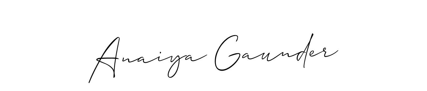 if you are searching for the best signature style for your name Anaiya Gaunder. so please give up your signature search. here we have designed multiple signature styles  using Allison_Script. Anaiya Gaunder signature style 2 images and pictures png