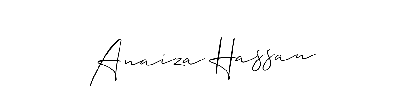 Create a beautiful signature design for name Anaiza Hassan. With this signature (Allison_Script) fonts, you can make a handwritten signature for free. Anaiza Hassan signature style 2 images and pictures png