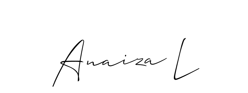 Design your own signature with our free online signature maker. With this signature software, you can create a handwritten (Allison_Script) signature for name Anaiza L. Anaiza L signature style 2 images and pictures png
