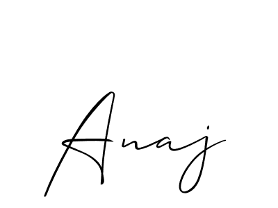 It looks lik you need a new signature style for name Anaj. Design unique handwritten (Allison_Script) signature with our free signature maker in just a few clicks. Anaj signature style 2 images and pictures png